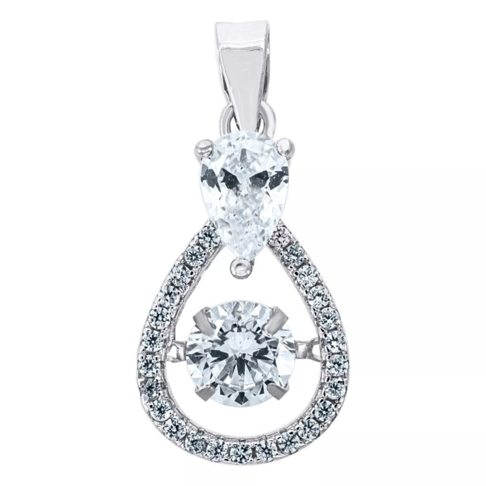 925 Sterling Silver Simulated Diamond Pendant